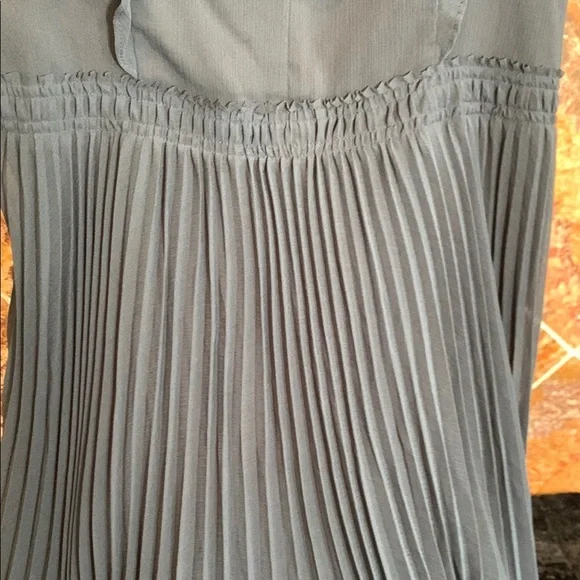 Club Monaco Navy Romantic Pleated Flounce Ruffle Sleeves Midi Dress Size 6 - Picture 9 of 16